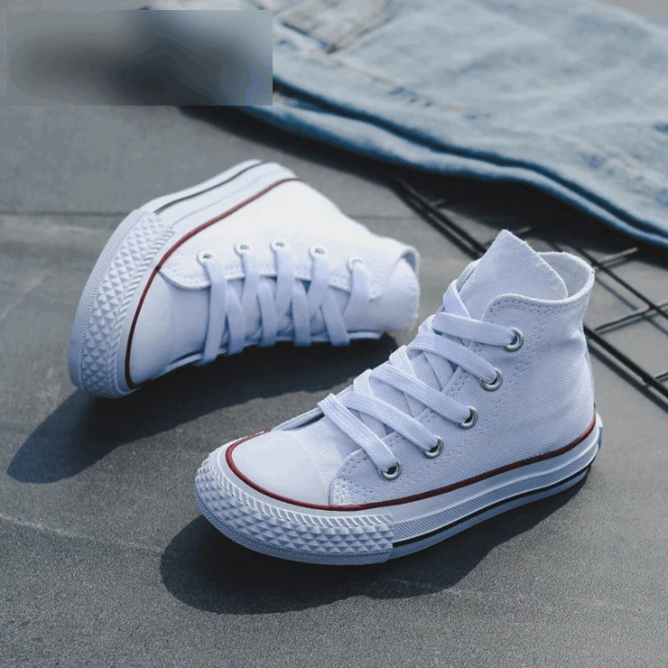 Новые Классические Детские парусиновые туфли для девочек и мальчиков, Детские повседневные беговые кроссовки, однотонная детская спортивная обувь