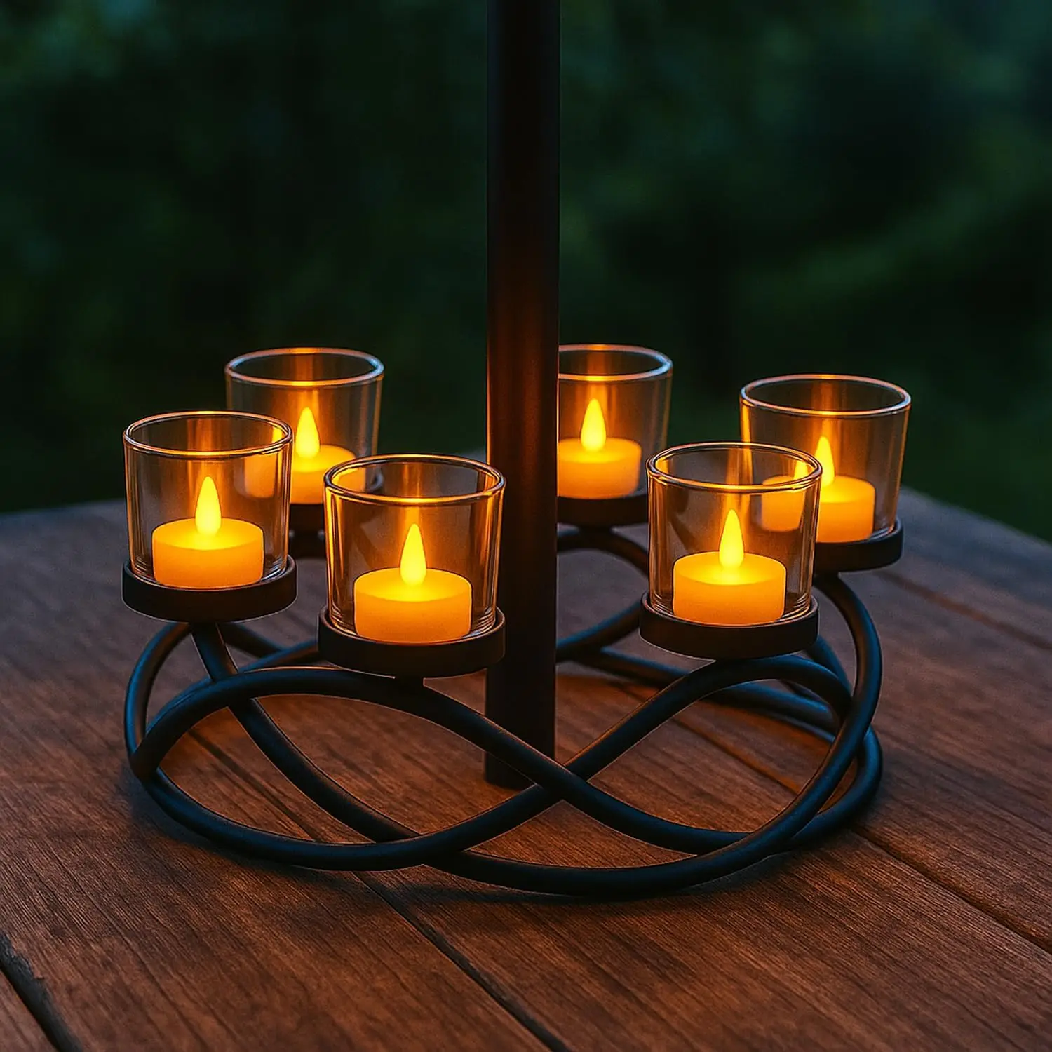 Seraphic Modern Large 100cm Iron Powder Coated Elegant Candle Holder Centerpiece for Weddings Outdoor Patio Kitchen Dining Room