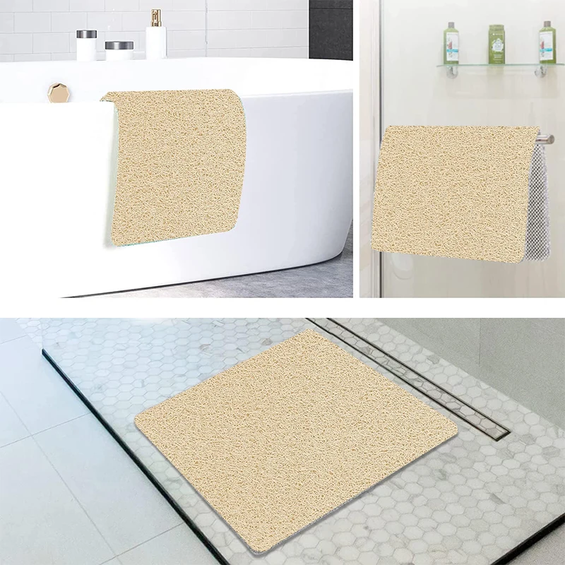 Tapis De Douche Antidérapant Forme Luffa - PVC Lavable, Séchage Rapide - 40x60 Cm Ou 50x80 Cm