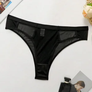 Ladies Sexy Breathable Knitted Panties Simple Design Pure Color See Through Underwear