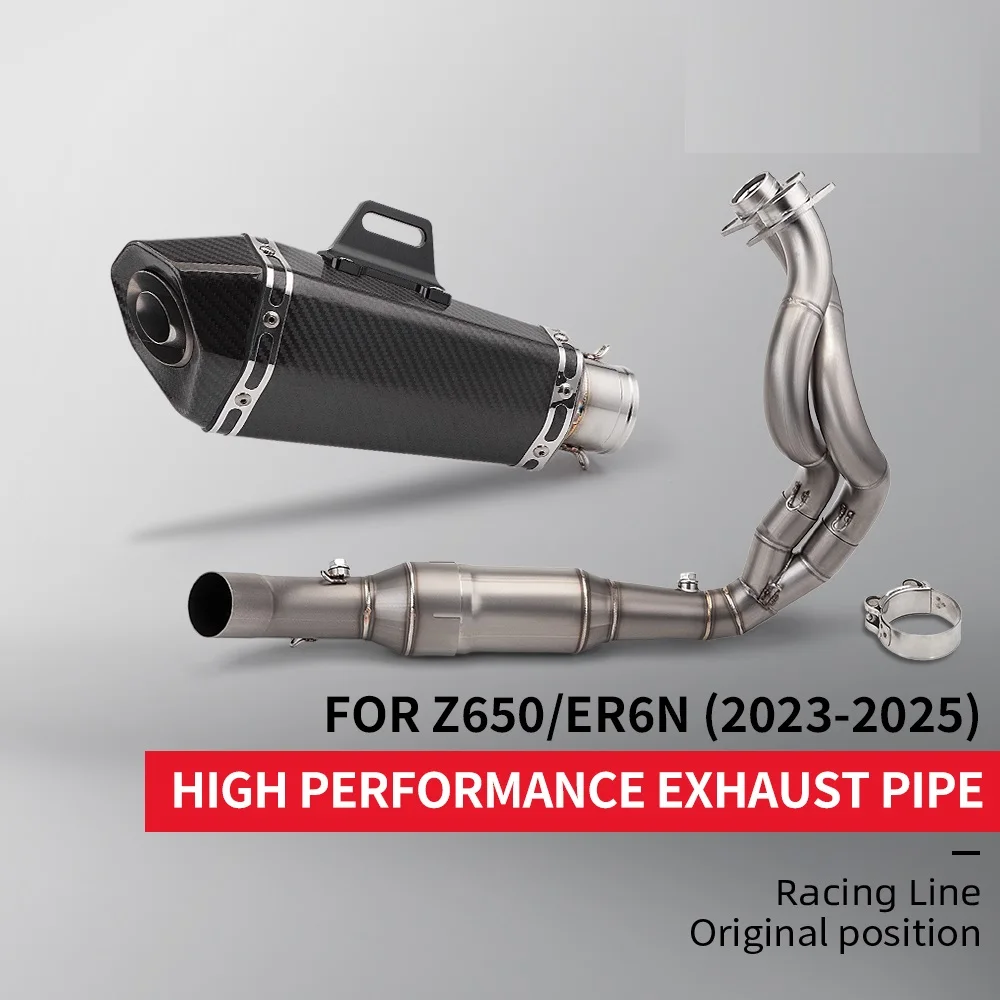 Motorcycle Exhaust Escape Full System Front Mid Link Pipe for ER6N