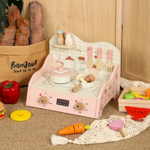 Wooden Mini Portable Kitchen Toy Enhance Children's Problem Solving Skills and Fine Motor Abilities in Pretend Play