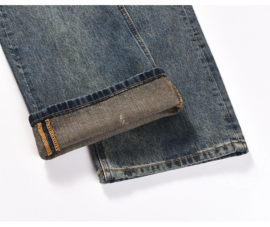 Etichetta personalizzata drop shipping street wear stock baggy produttore uomo blu dipinto impilato jeans denim svasati_voghion.com