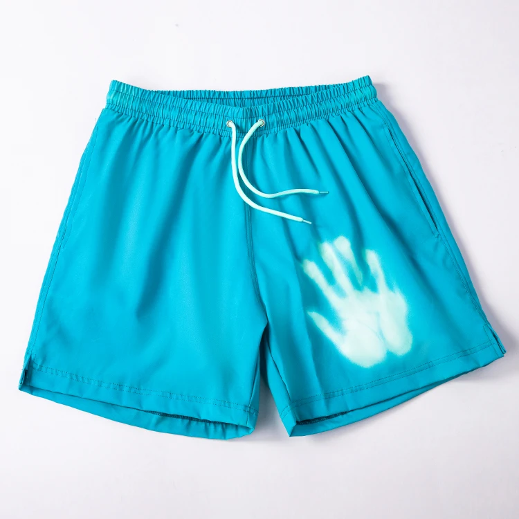 Men's Thermochromic Board Shorts Color-Changing Swim Trunks Hexagonal  Temperature Sensitive Beach Surf Swimwear Color Changing