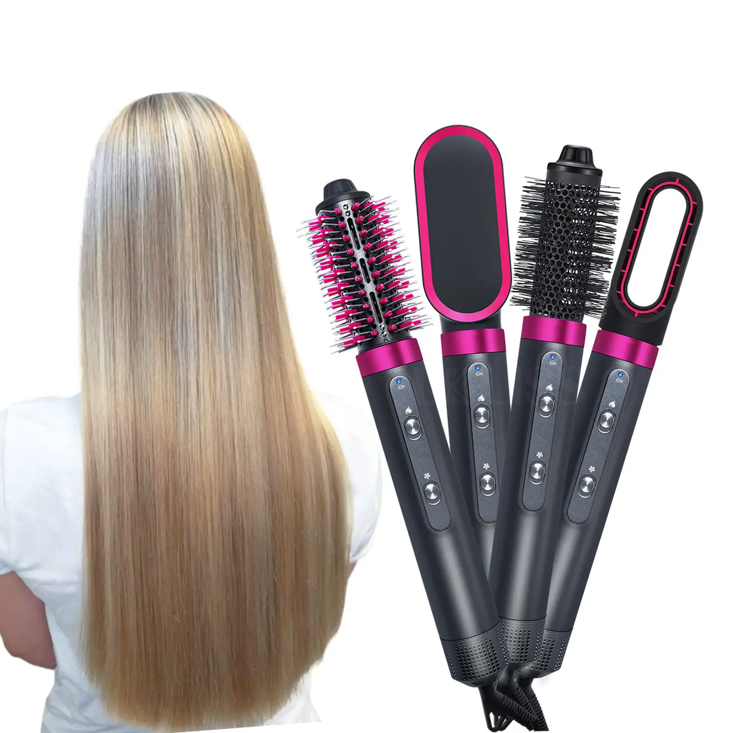 Cepillo Secador de Pelo voluminizador para Curling Air Styler 6 en 1,  Rizador Pelo Aire, Cepillo de Aire Caliente de Alta Velocidad con Iones  Negativos para Voluminizar, Secar y Rotar : : Belleza