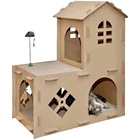Cat High Quality DIY Folding Cat Scratcher Corrugated Cardboard Pet House Delivery Room
