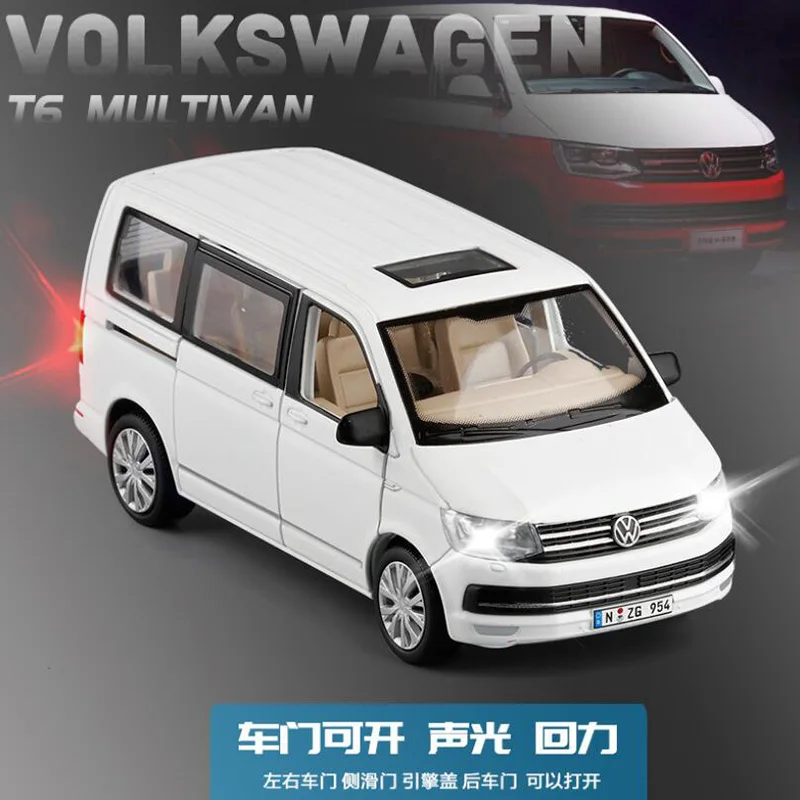 1:32 цинковый Multivan T6 фургон игрушечный автомобиль модель MPV со звуком и светом оттягиваемая литая классическая