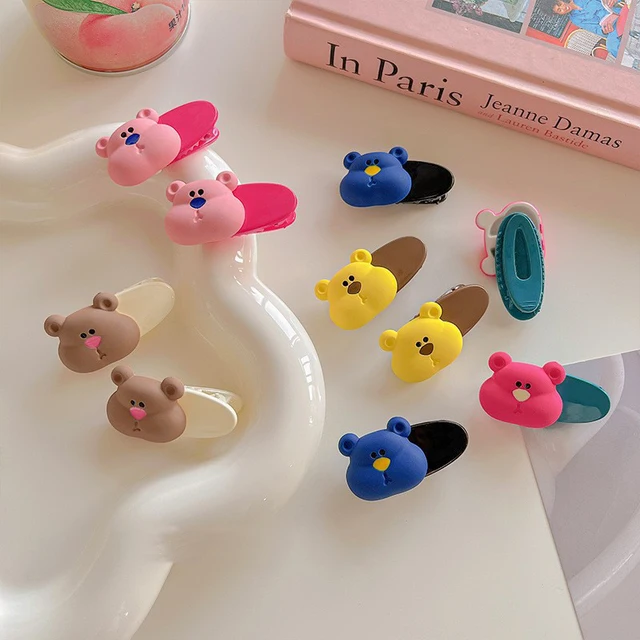 Jiayu Custom Mini Cartoon Duck Hair Clip Plastics Color Block Ponytail Clips Japanese Cute Sturdy and Durable alligator Clips