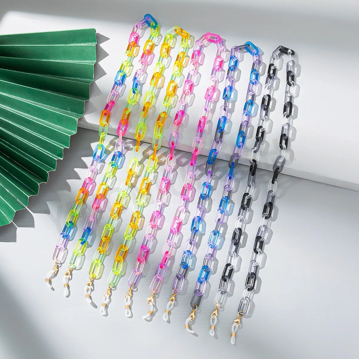 Корейская Мода красочная прозрачная акриловая цепь дизайн очки маска против потери висит веревка