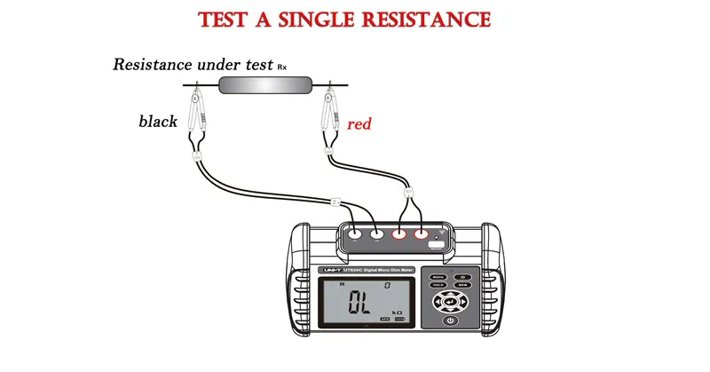 UNI-T UT620C Digital DC Low Resistance Meter Micro Ohm Meter Cable  Wire/Coil/Motor Resistance Tester