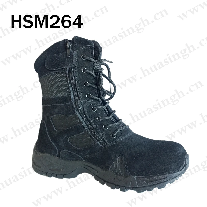 Zh,Anticold Suede Leather Outdoor Black Tactical Boots Hardwearing Pu+rubber Outsole Combat