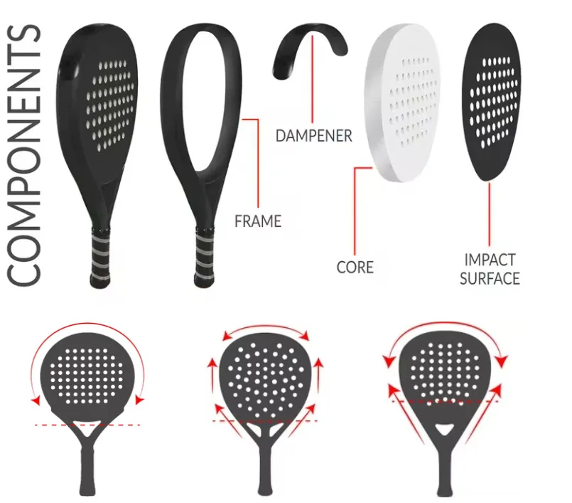 18k carbon fiber palas de tennis rackets eva foam paddel tennis game oem padel bats padel racket194-3