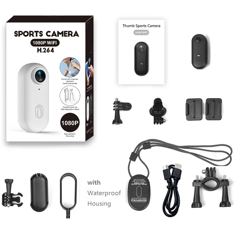 360° actiecamera, mini action cam 1080p en 32 GB geheugenkaart, helmcamera, magnetische zak-duimcamera, actie K-camera, motorfiets bodycam, mini K- camera, outdoor sportcamera met scherm