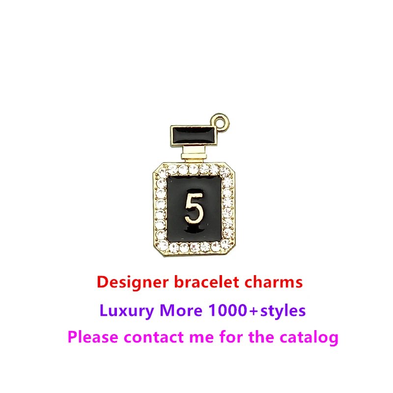 Diy Bulk Luxury Cc Inspired Logo Designer Metal Bracelet Bangle Charms