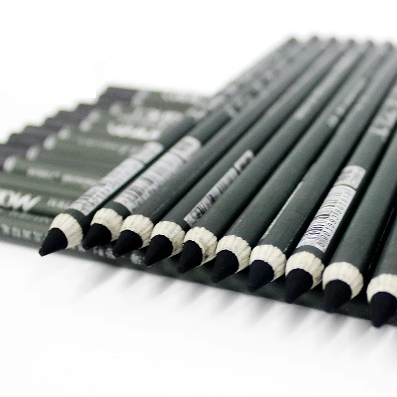 Marie's Charcoal Pencil Set - 12pcs/pk - Black Free Cutting Paper Handle Charcoal Pencil C7350 (Soft)