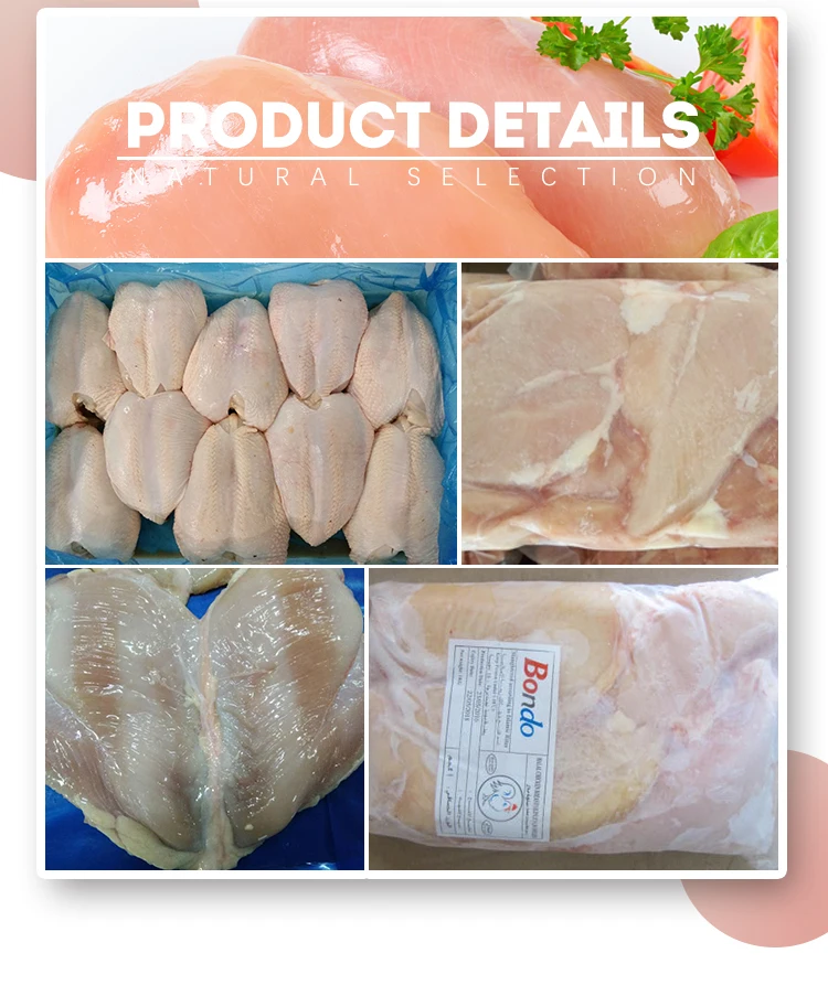 High Quality Frozen Boneless Skinless Chicken Breast Fillets Good Price Halal Compliant