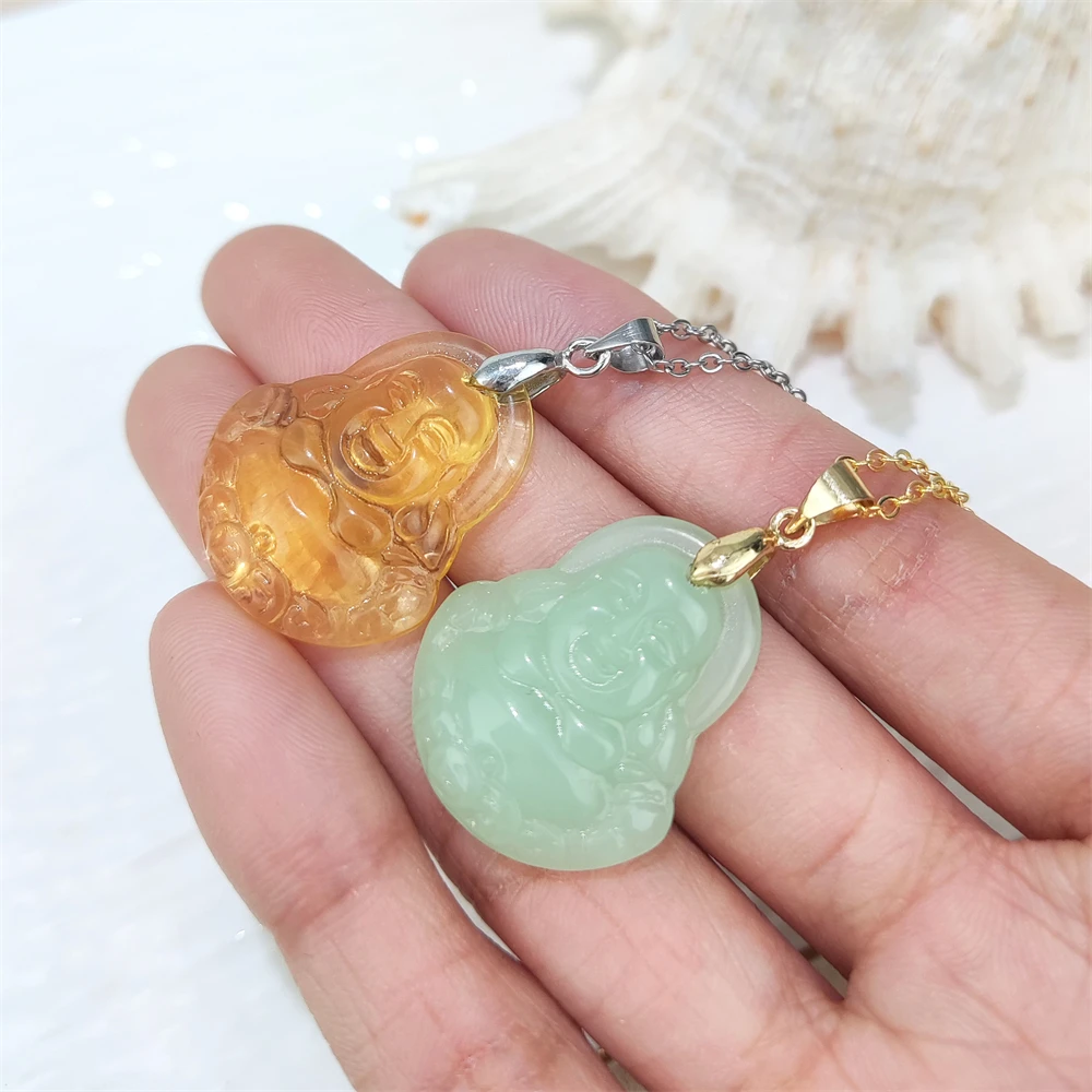 Woman Buddha Jade Chain Hot!!! Multi Color Jade Buddha Necklace