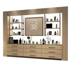 Professional wholesale custom cosmetic display cabinets of wood cosmetic gondola display shop interior design