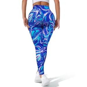 Women's Swirl Print High Waist and Breathable Leggings Stretchy Breathable  Figure Flattering for Yoga and  Fitness