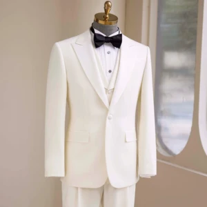 Haute Couture Men's 100% Wool Bespoke Wedding Suit Super British' Fabric Single Breasted Pant Coat Design
