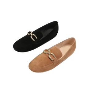 Women's Light Chain Loafers Comfortable Barefoot Flat Slip-On Anti-Slip Height Increasing Casual Shoes for Spring Summer