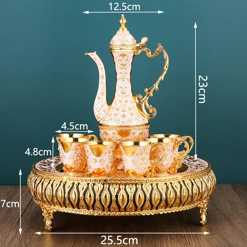 Wholesale Luxury Ramadan Gifts - Red Tea Cup Set with Tray