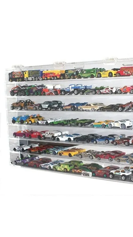 Wall Mounted 1/64 Scale Diecast Display Case Acrylic Diecast Model Car ...