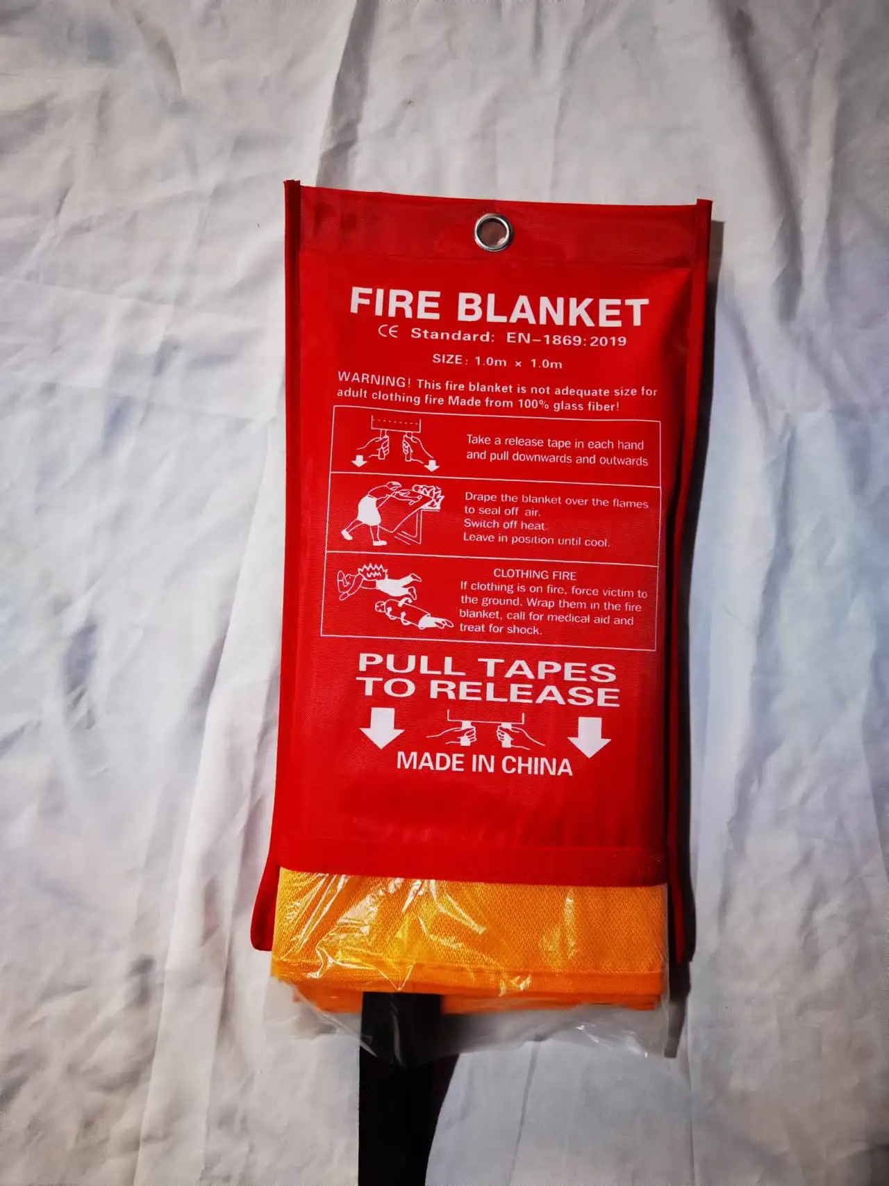 1*1m Silicone Coated Orange Color High Quality Fire Resistance