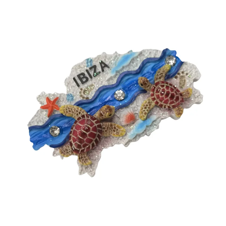 Aimant Souvenir Réfrigérateur Ibiza - Impression Photo époxy, 8x5.5cm, Espagne Baléares