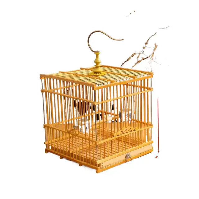 Solid Bamboo Small Square Rectangular Bird Cages Complete Collection for Budgerigars Finches Goldfinches Priority Shipping Metal