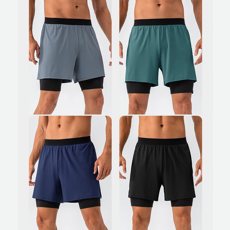 Abbigliamento da palestra Fiess Quick Dry Corsa Allenamento attivo Esercizio Jogging Ciclismo Sport Pantaloncini sportivi da uomo494_voghion.com