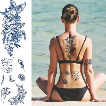 Herbal Tattoo Stickers Sex with Juice Semi-permanent Waterproof and Sweatproof Custom Temporary Tattoo Sticker for Women