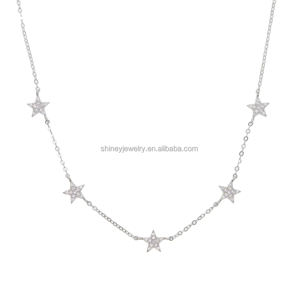 Cz Charm Gold Chain Necklace 