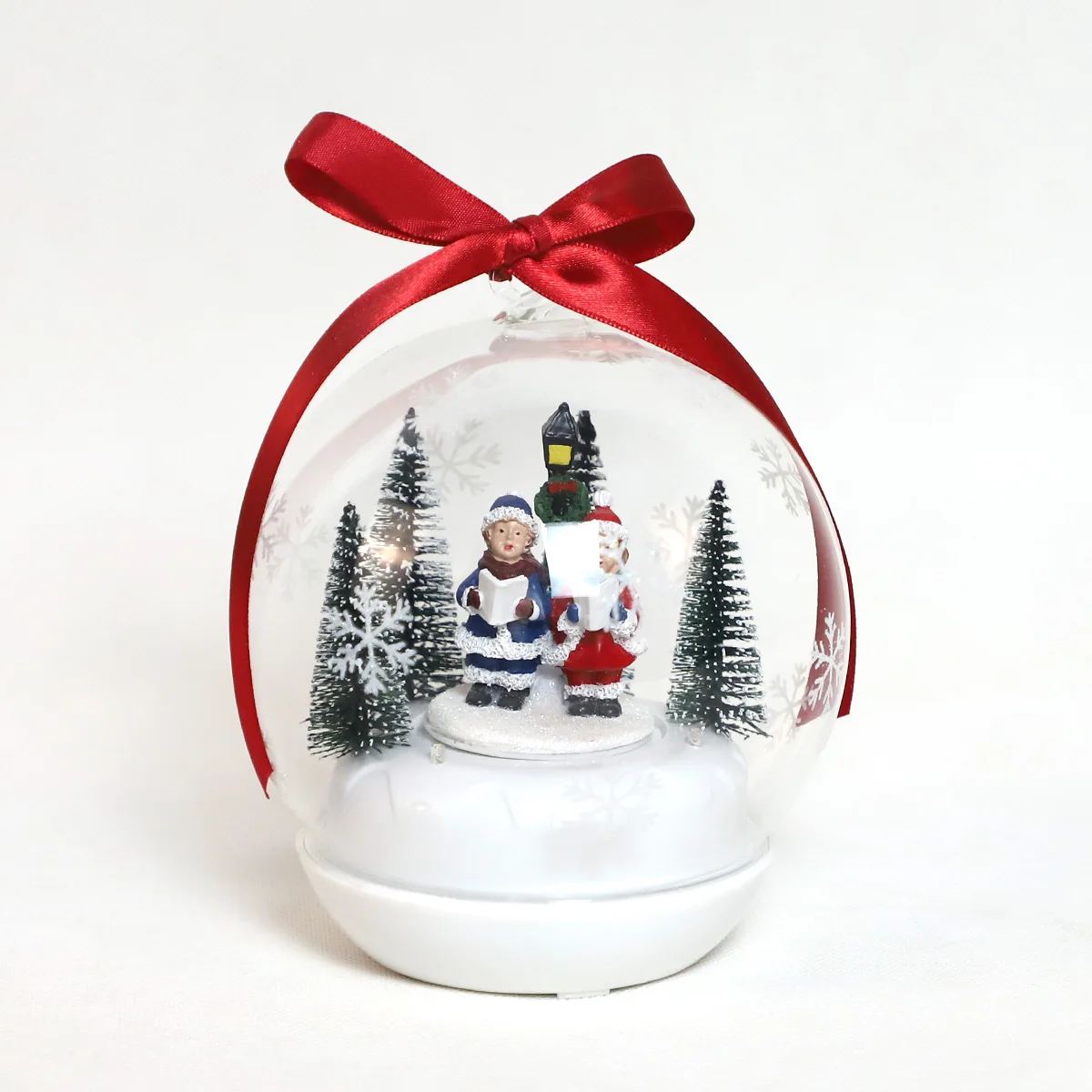 christmas glass blown ornament high quality clear glass christmas balls for sale decoration santa inside musical box