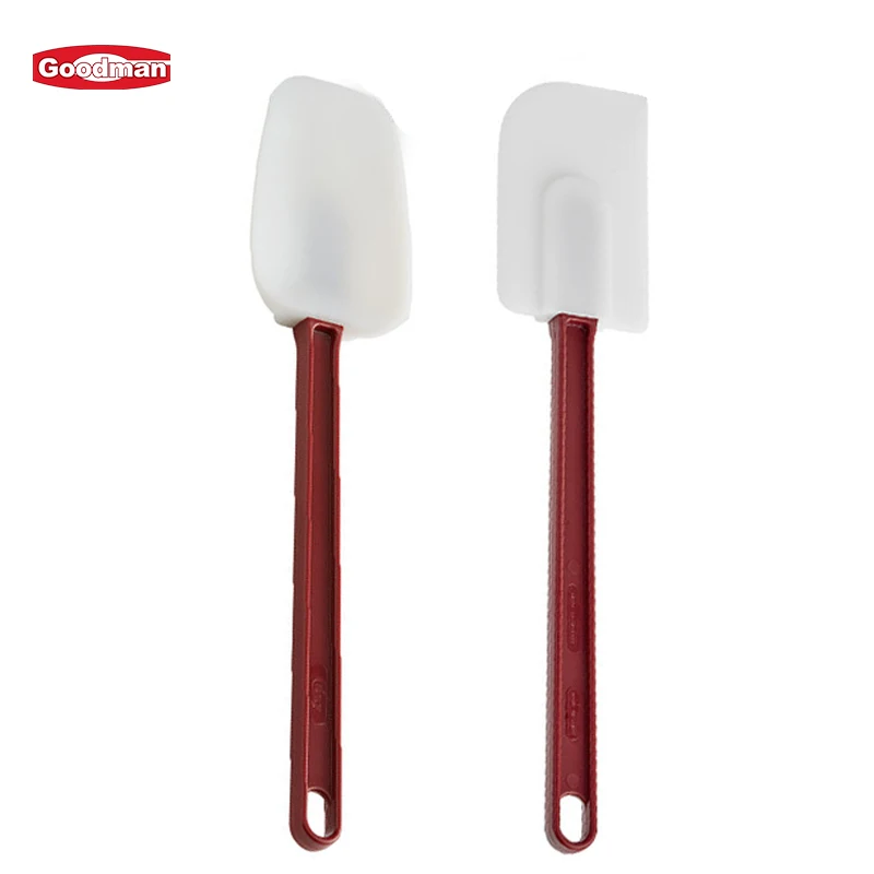 Wholesale commercial baking accessories 10/ 14/ 16 inch  plastic handle silicone kitchen rubber spatula factory