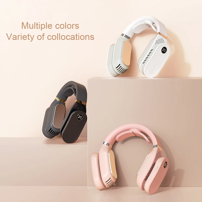 2022 New Arrival Winter Mini LED Display Hand Heater Portable USB Cooler Fan Neck Heater