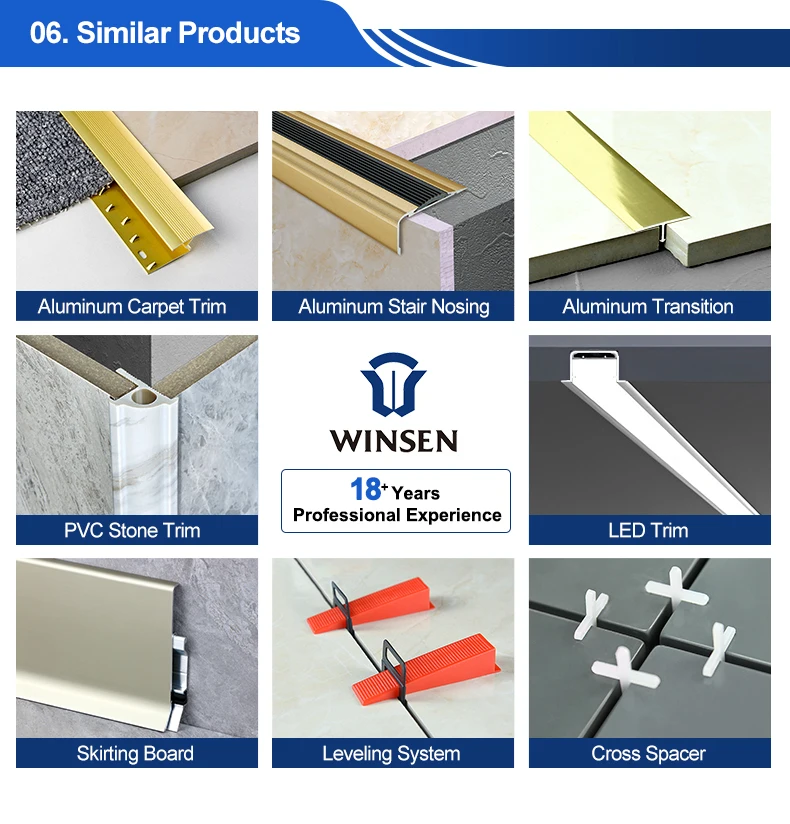 Aluminum Tile Edge Protection Trim Ceramic Tile Trim for Home Wall ...