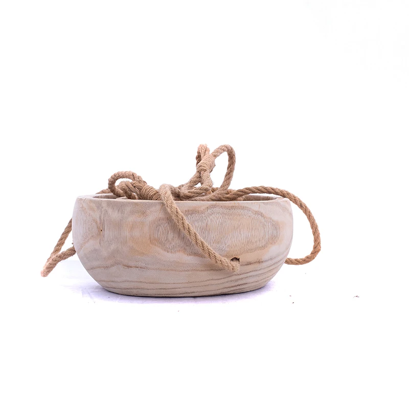 价格便宜的天然小木吊花花花盆家庭庭院装饰中国制造