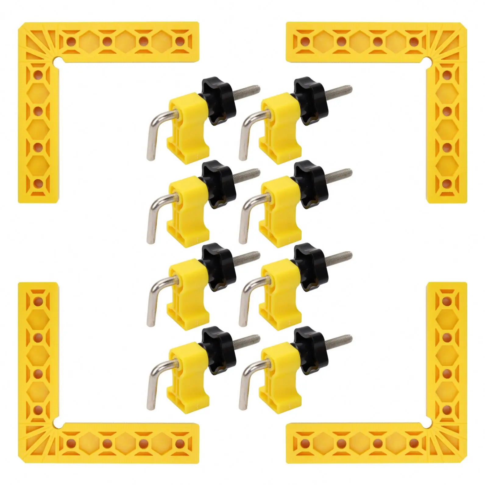 W-19 4 Sets Angle Ruler 90 Degree Precision Clamping Square Carpenter Square Jig Mini Woodworking Right Angle Positioning Clamp