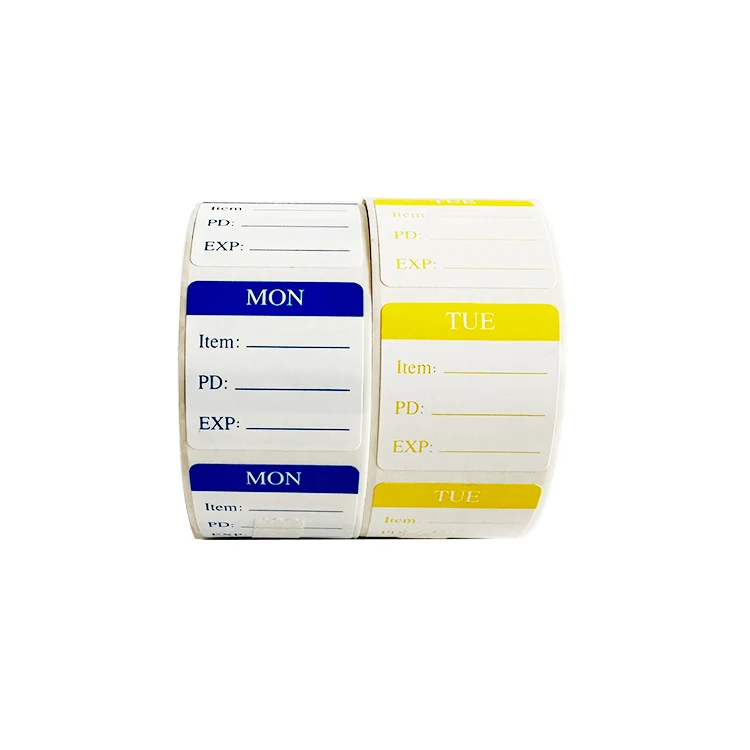 Days Of The Week Labels By HEALUA - Includes All 7 Days - 1000