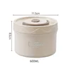 New 304 steel lunch box 600ml-beige