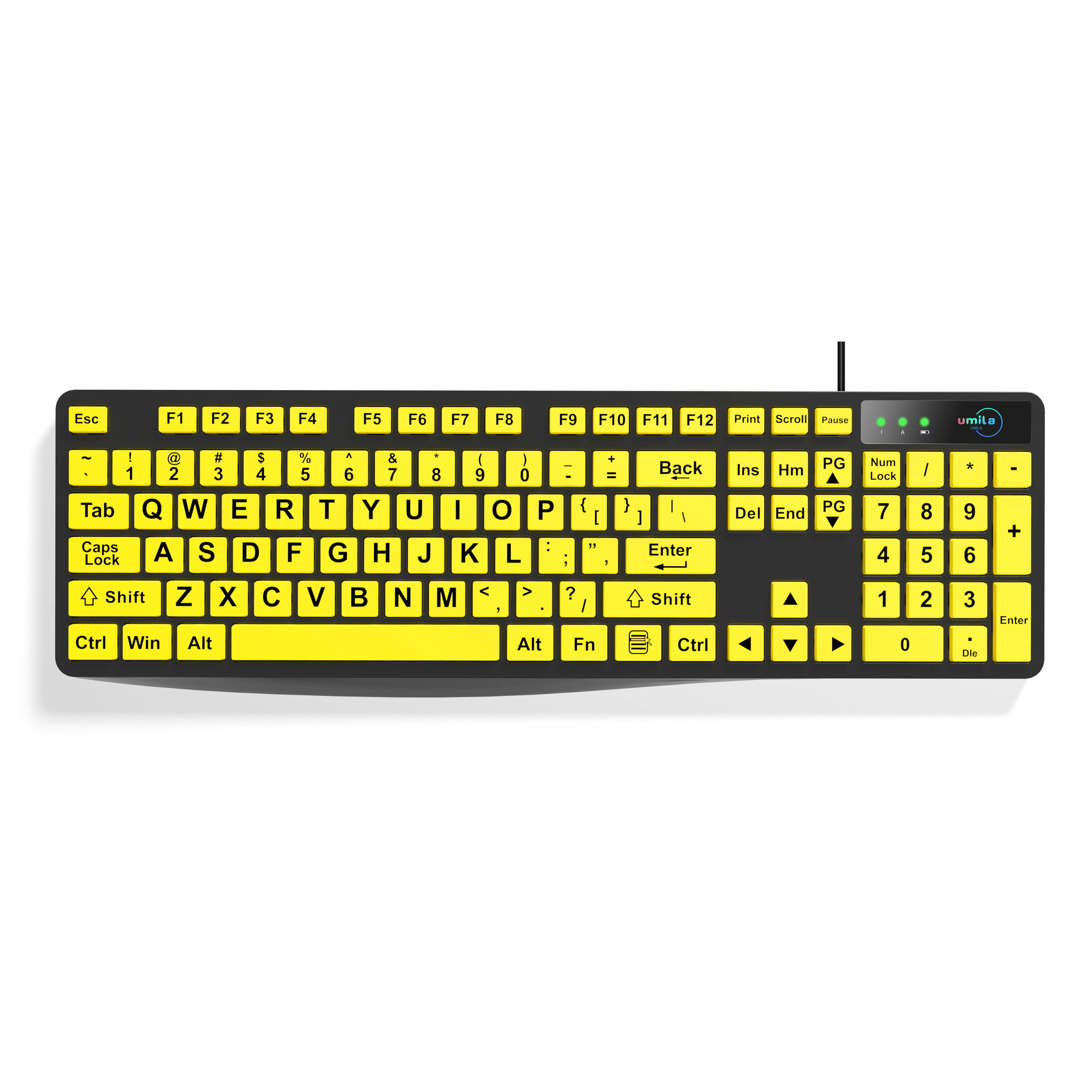 Large Printed Letters Low Vision Keyboard Computer Portable Custom Keyboard for Old People