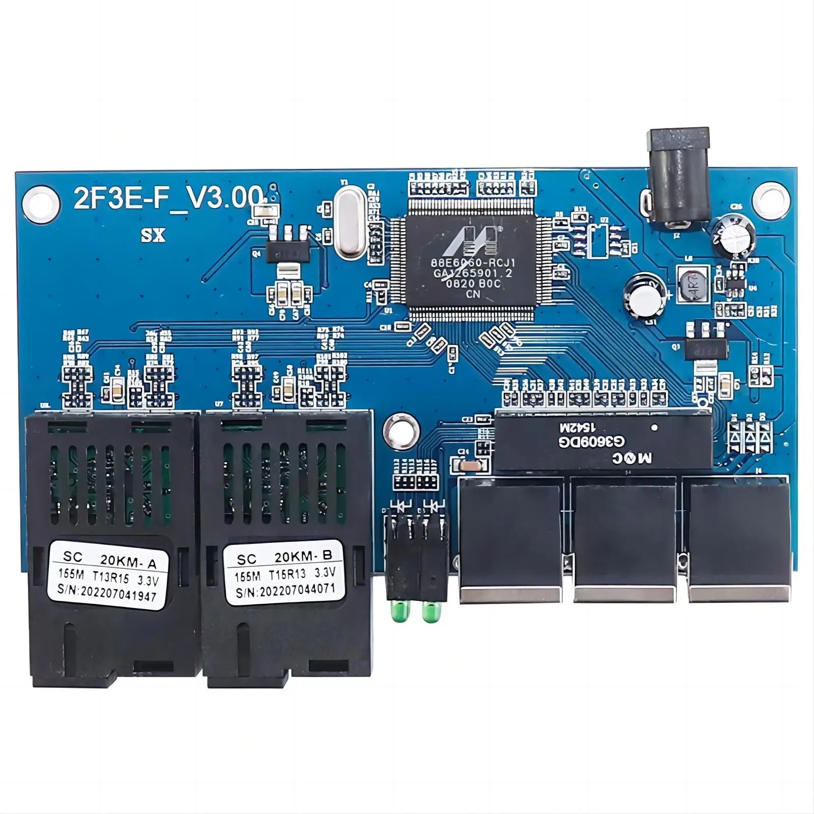 Switch Pcb Fiber Optic A/b Switch 5port 100mbps Network Fiber