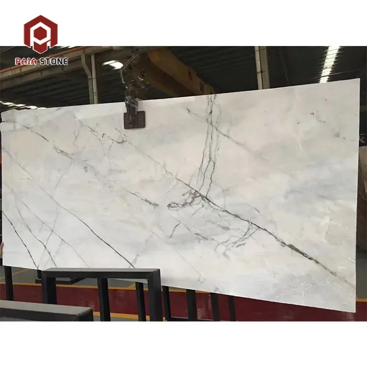 Slaburi de marmură albă Orchid Jade cu vene verzi – produs foarte cerut