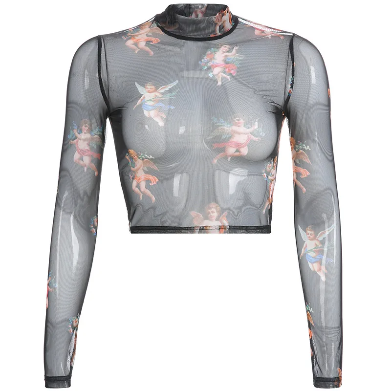 Shop je Mesh t-shirt lange mouw online bij XAN Woman - XAN Woman