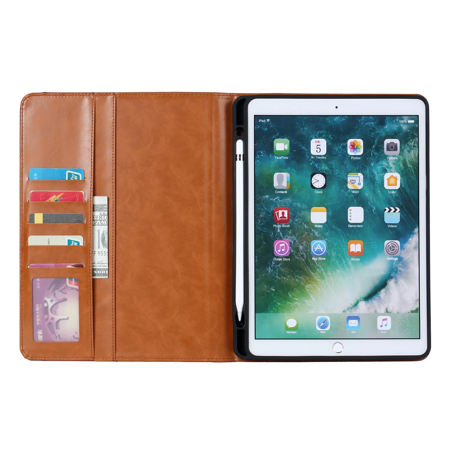 Classic Business Tablet Case for iPad 10.2/10.5 pro11 Card slot protective case with pen slot leather case factory