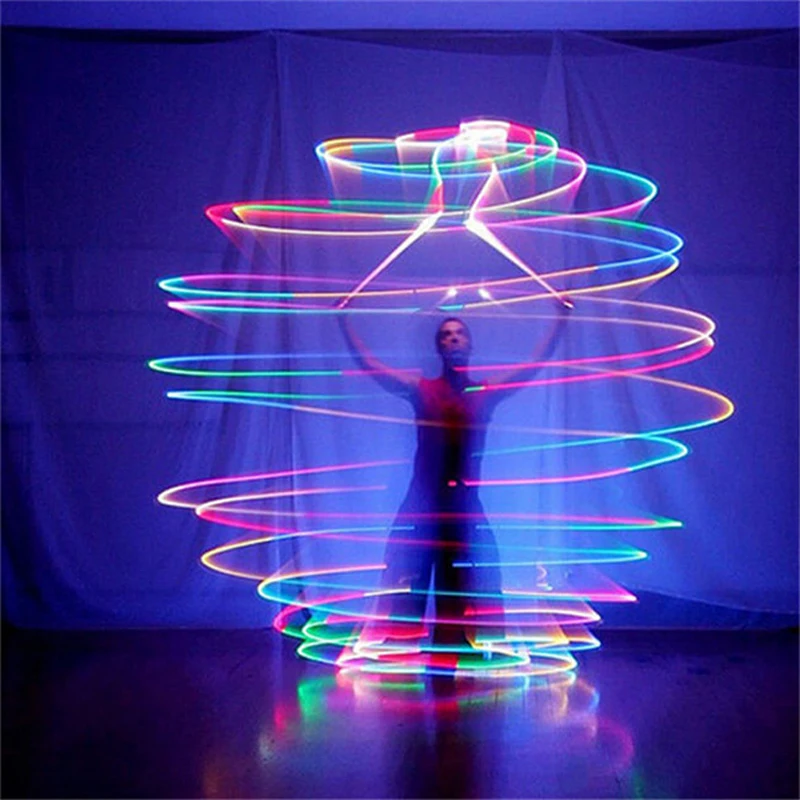 Juguete de Bola Flow Giratoria de Luz 2 Piezas Bolas de Poi LED Bolas de Poi de Luz Multicolor