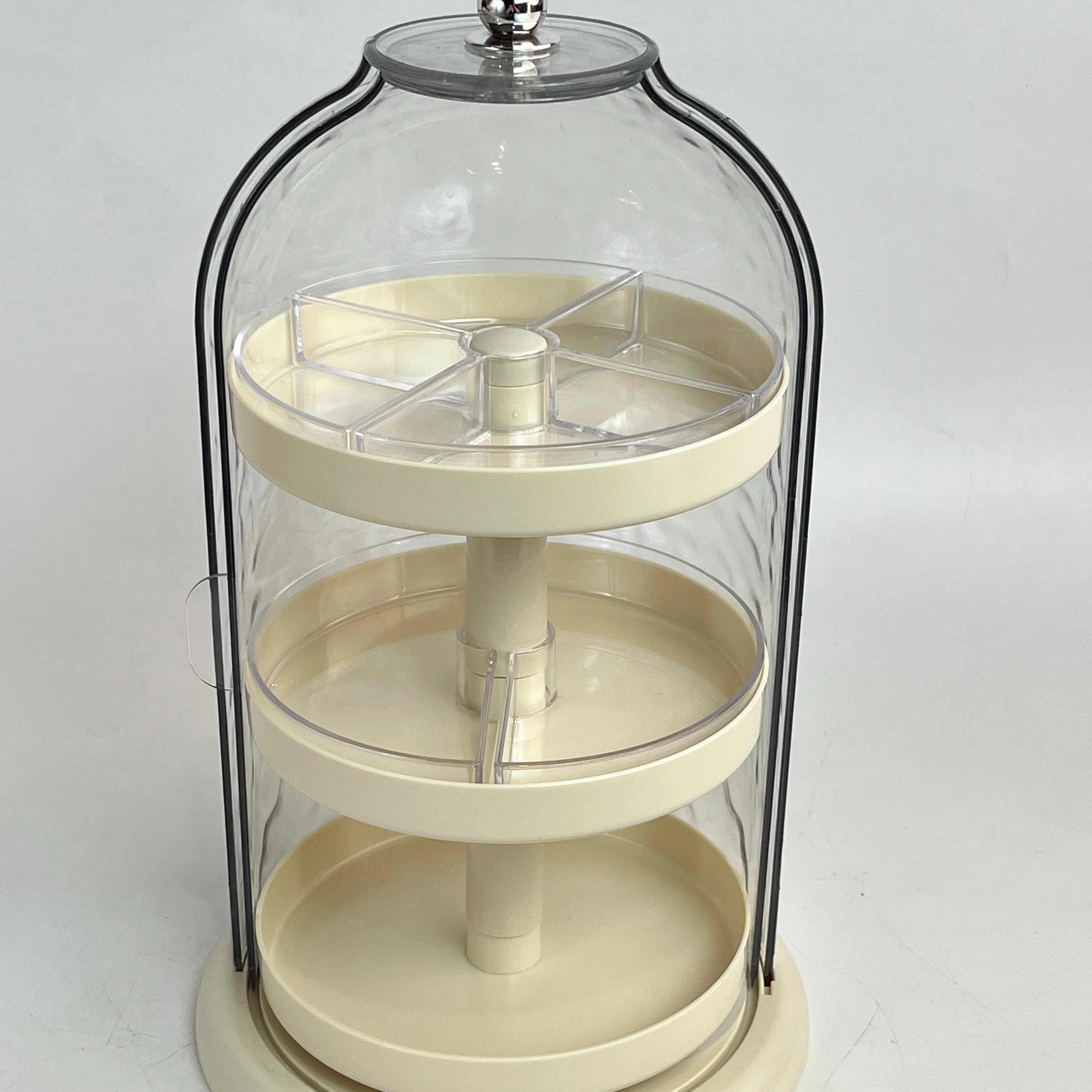 Wholesale Customized Fashionable Unique Design 360 Degree Rotating Storage Portable Dust-proof Makeup Storage Box