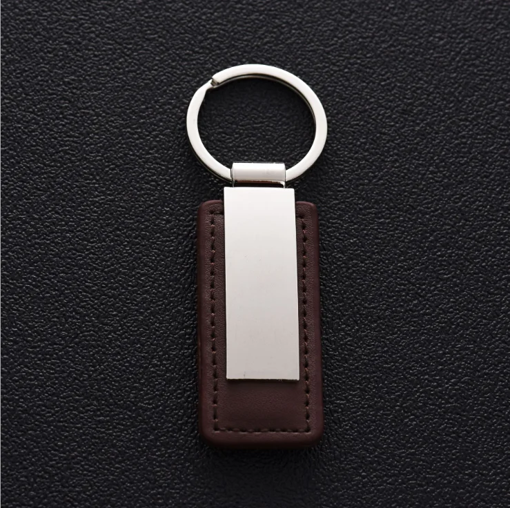 Free Shipping 10pcs/Lot Leather Metal Key Custom Keychain Sublimation Key  Chains with PU Belt Buckle