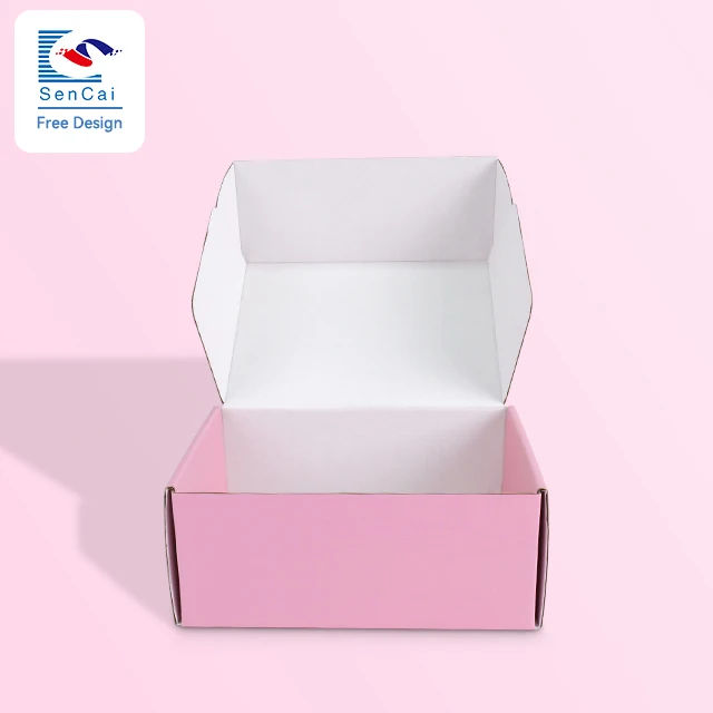 Hot Sale Custom Pink Color High Quality Paper Corrugated Shipping Box With Your Logo supplier